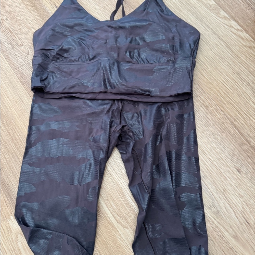 Brown Camouflage Activewear Set
